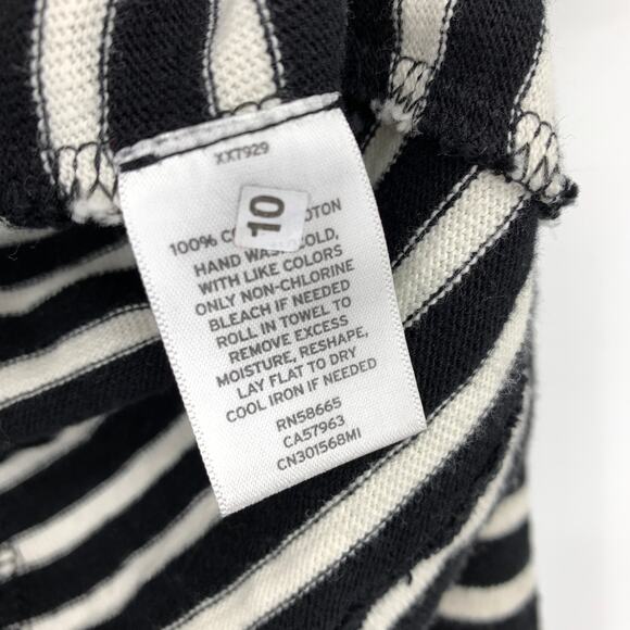 Caslon Knit Blazer Jacket Womens Apx Size Medium One Button Striped Black White - Picture 6 of 6